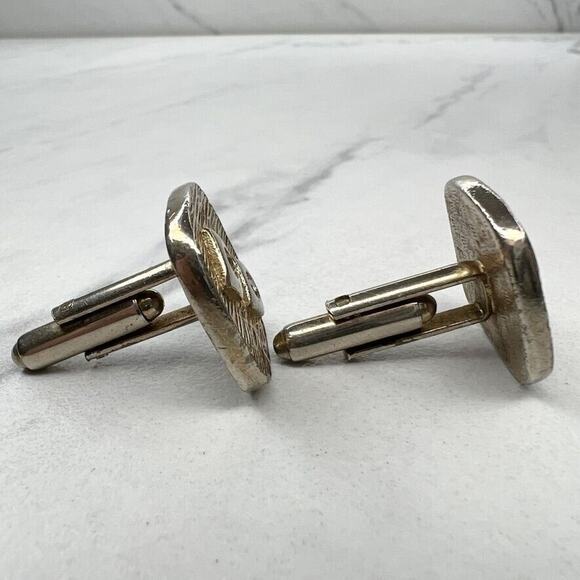 Vintage Rounded Square Rhinestone Cufflinks - Picture 5 of 5